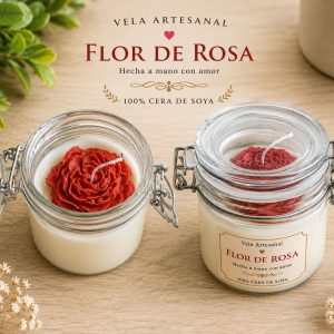 Vela Artesanal Flor de Rosa