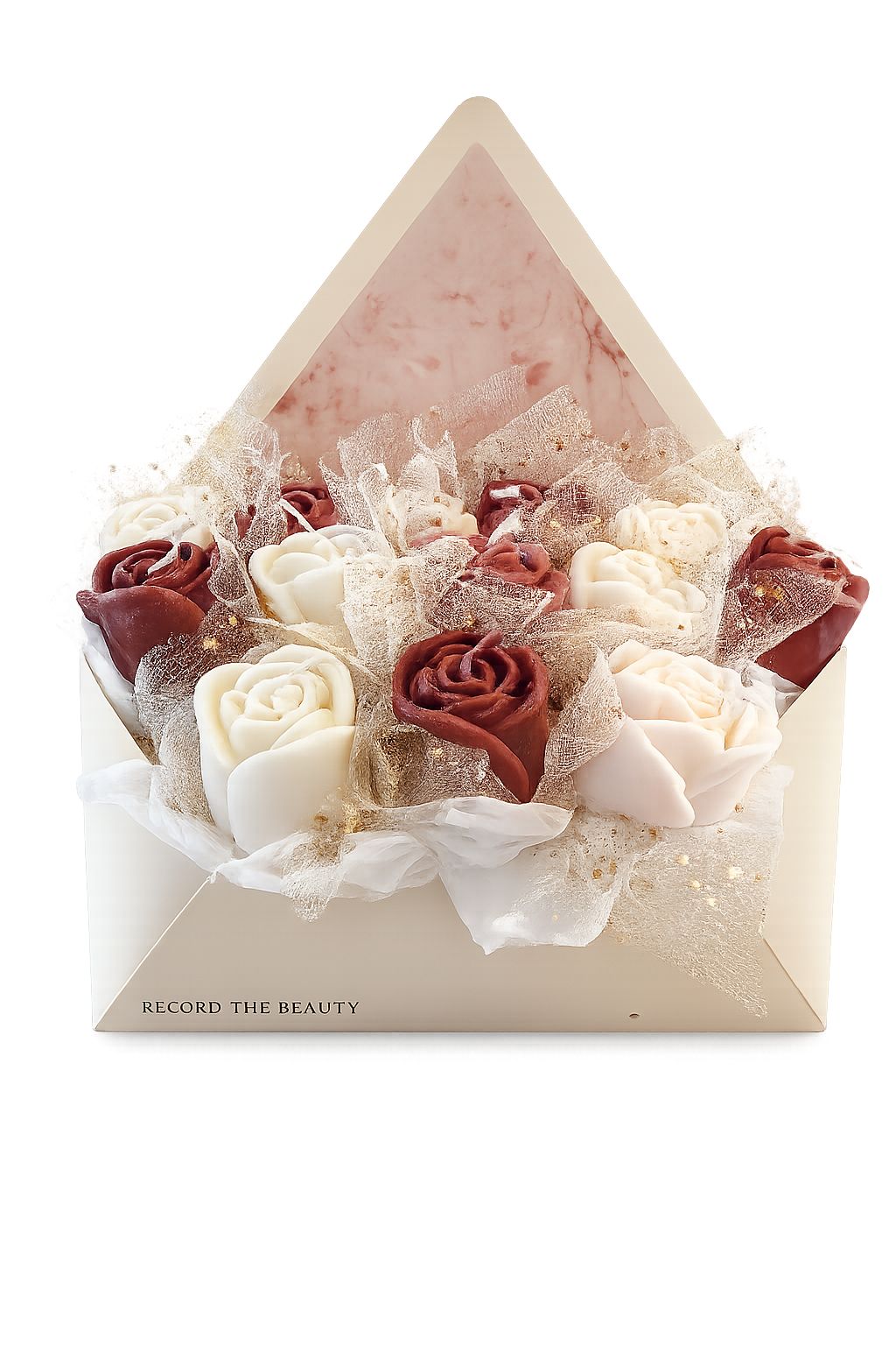 Bouquet de velas en sobre decorativo